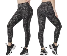 Zumba Dance Floor High Waisted Ankle Leggings - Bold Black ~ XS  &  S ~ New!