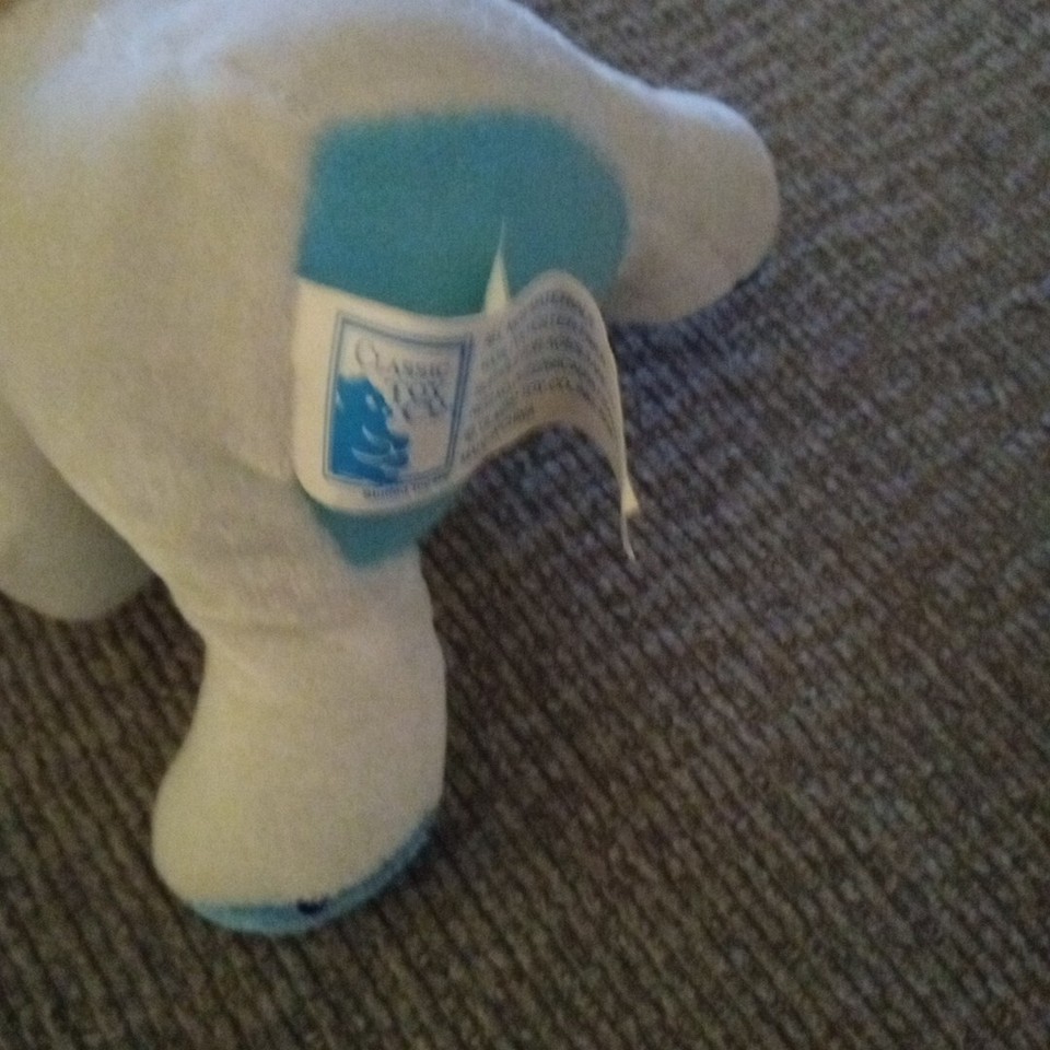 Classic Toy Company White Blue Plush Unicorn Stuffed Animal Gold Horn 9