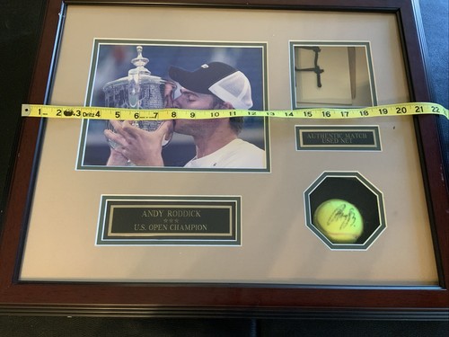 2003 US OPEN Andy Roddick FRAMED & AUTOGRAPHED TENNISBALL / AUTHENTIC NET #5727 - Picture 14 of 16