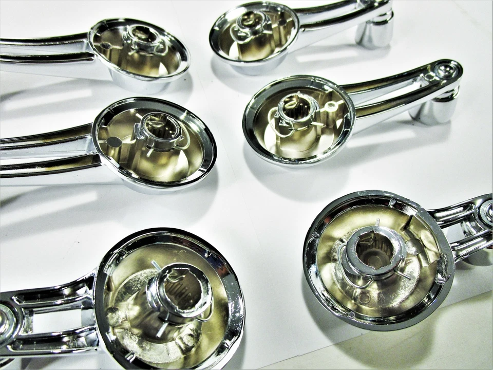 1961-1964 CHEVROLET IMPALA BEL AIR INTERIOR DOOR WINDOW AND VENT HANDLE 6PC SET - Image 4 of 4