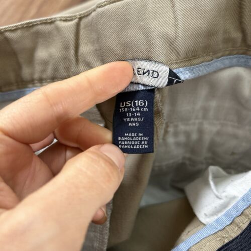 Lands End Boys Khaki Uniform Pants Size 16 Beige Performance Golf Flex Waist - Picture 4 of 17