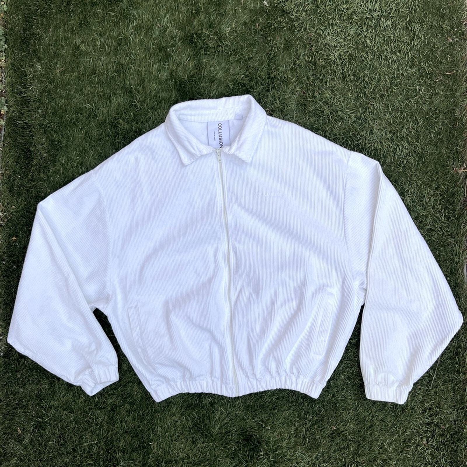 Collusion* by ASOS Unisex cord jacket Corduroy Bomber Y2K Style Varsity Jacket