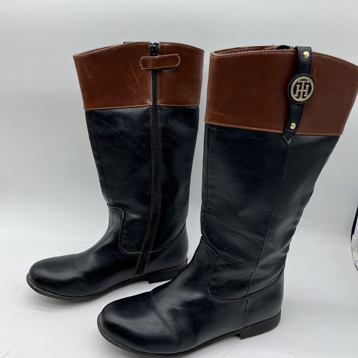 Tommy Hilfiger Brown Multi Leather Boots Holly by Tommy Hilfiger Tall Ladies Cognac Boots main image 4