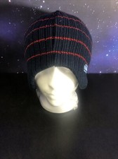 BULA Beanie Hat Blue Red Stripped One Size OSFM