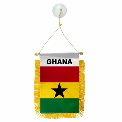 Autowimpel Ghana Flagge zum Aufhängen für Autofenster oder Rückspiegel