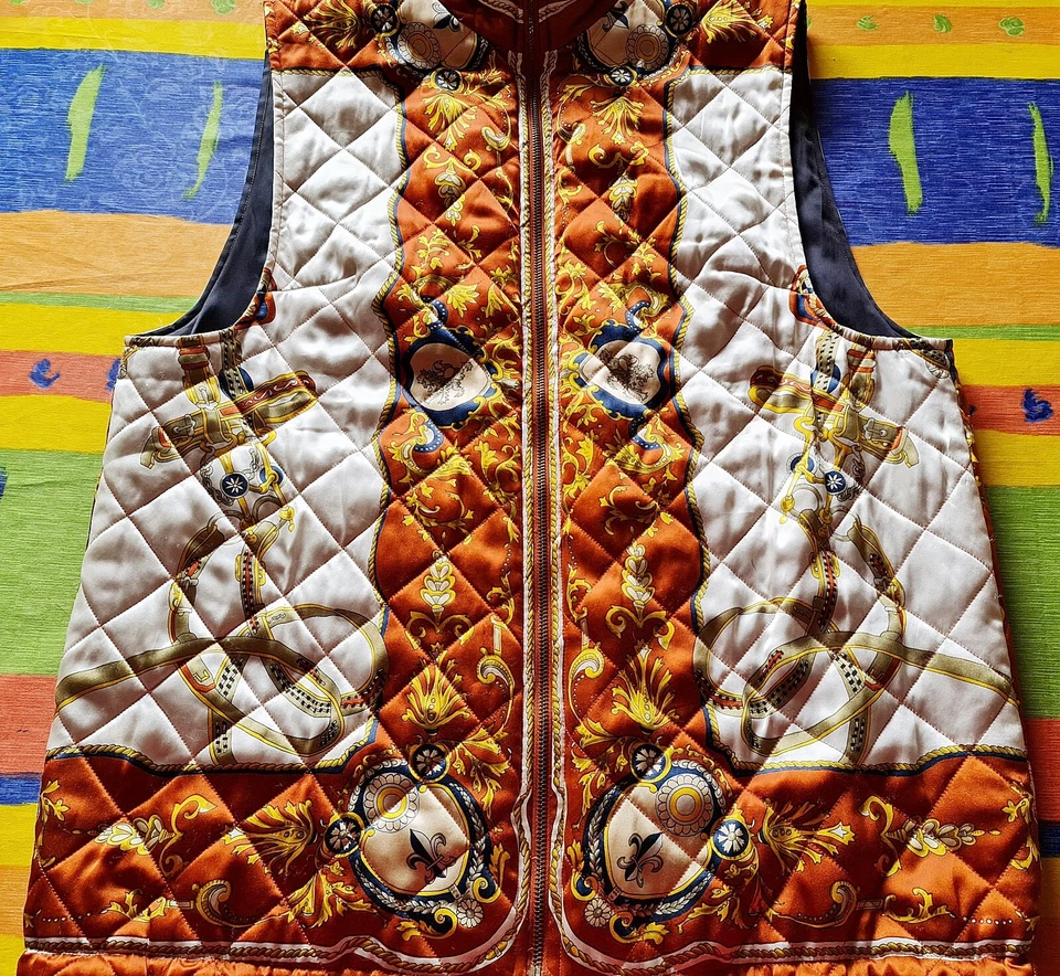 CHALECO VINTAGE AUTÉNTICO ESPEJISMO SEDAS REAL MILITAR NAPOLEÓN SIN MANGAS: US16/EU44 Foto 4 de 4