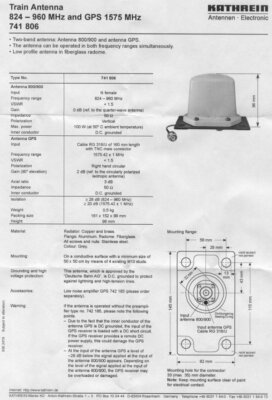 742264V02 Kathrein Panel Antenna XXpol 790-960Mhz / 1710