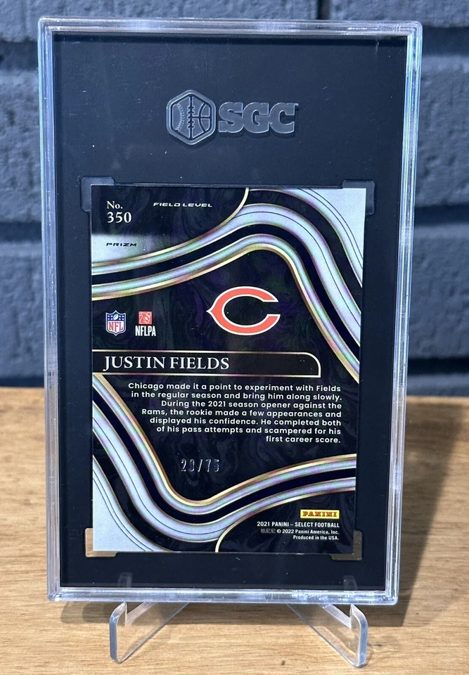 2021 Select Tri-Color Prizm Field Level #350 Justin Fields RC Rookie /75 SGC 9.5 - Image 2 of 2