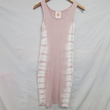 Daily Practice Dress Size XS Maxi Long Sleeveless Pink White Tie Dye