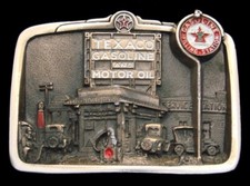 PF20139 NOS 1970s  TEXACO GASOLINE  OIL  1920s GAS STATION OILFIELD BUCKLE