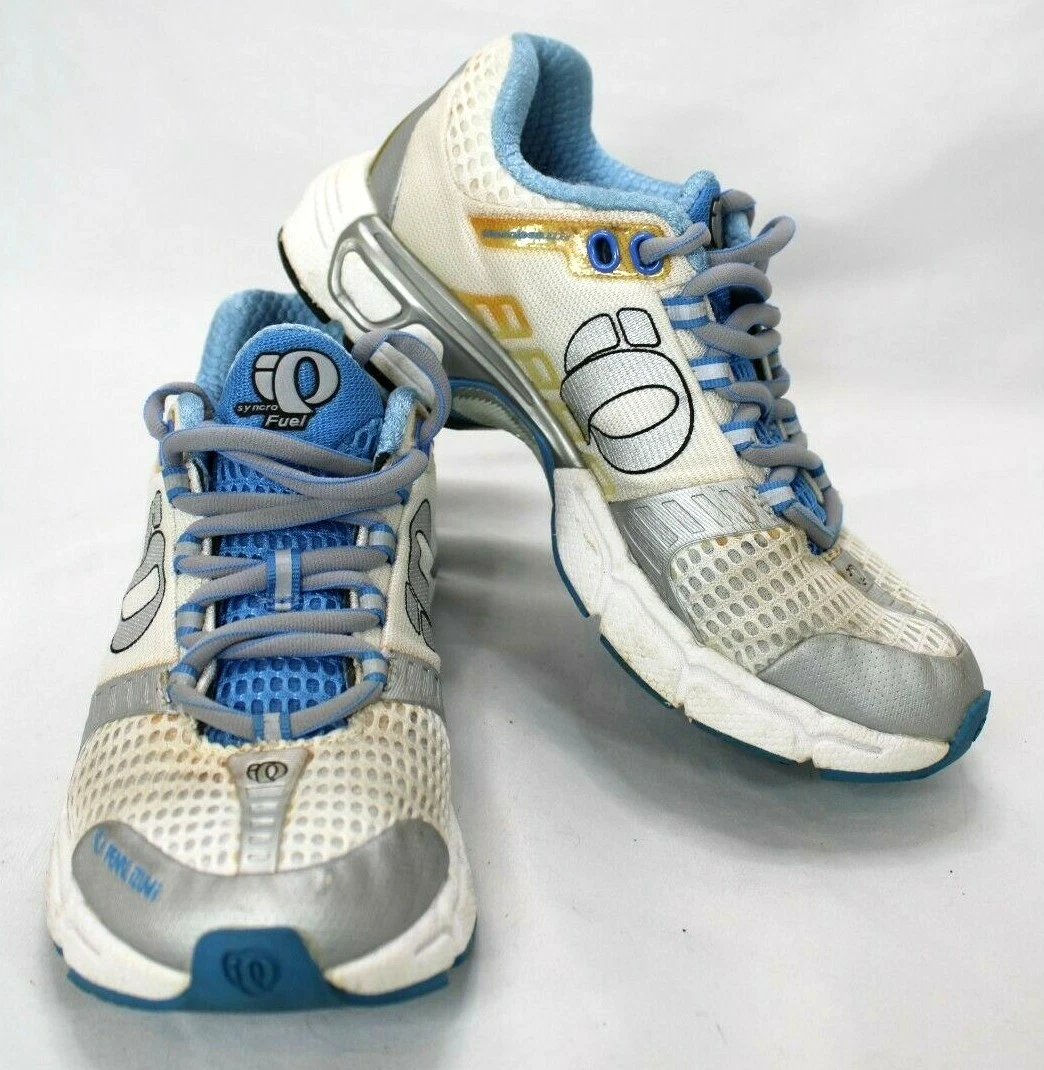 IQ Pearl Izumi Skydex Women's Athletic Shoe SIze 5.5 White &amp; Gray  Mesh Running | eBay