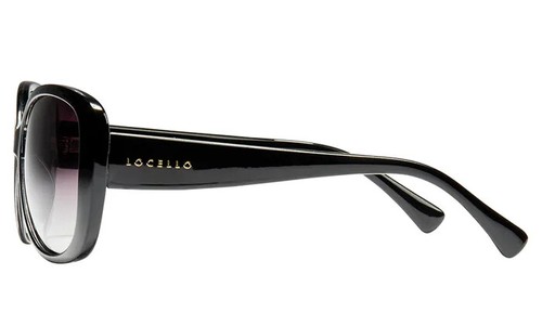 Locello Franca Women Designer Sunglasses Square Rectangular Crystal Black Brown - Foto 6 di 12