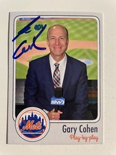 GARY COHEN autograph NEW YORK METS Broadcaster HALL OF FAME custom card signed