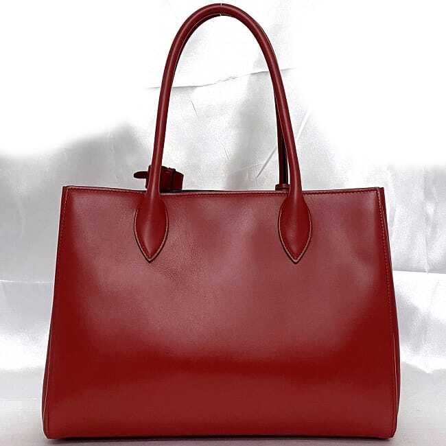 【ヴィンテージ】Rank:S☆PRADA 2WAY トートバック 2VG098 Prada 2Way Bag Bibliotheque Red Black 1Bg098 Leather Genuine