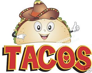 Tacos Decal Window Sticker Mexican Food Truck Concession Vinyl Restaurant 
