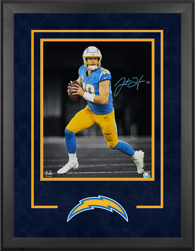 Justin Herbert Los Angeles Chargers Deluxe Framed Signed 16 x 20 Spotlight Photo