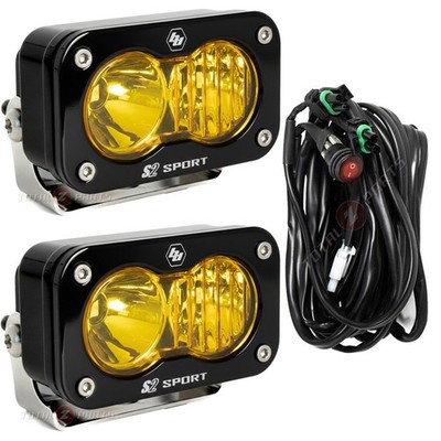 Baja Designs  S2 Sport Amber Driving/Combo 547813 Light Pods Pair & Wire Harness