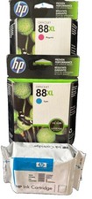 Genuine HP 88XL Ink Cartridges - Lot of 3 Black, Cyan, Magenta Sealed Expired