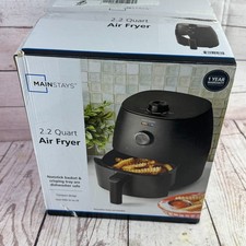 Mainstays 2.2 Qt Air Fryer Compact Nonstick Basket Adjustable Temp Black