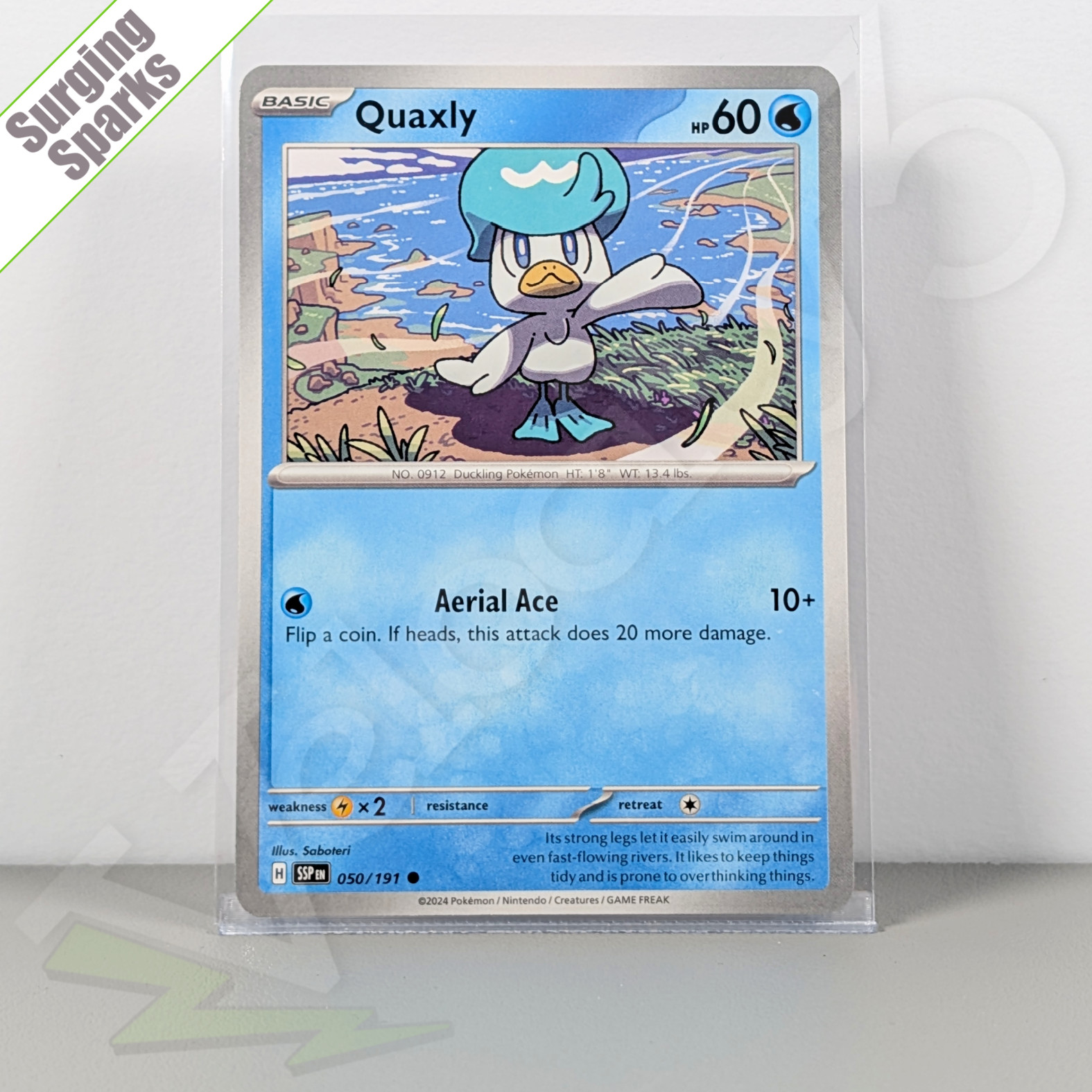 Pokemon TCG Card - Quaxly 50/191 Common | Surging Sparks (2024) SSP | NM/Mint