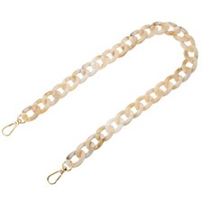 24 Inch Acrylic Chain Purse Strap Replacement Luxury Handbag Strap White Brown