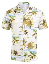 Mens Style Hawaiian  Shirt Tropical Print Sho...