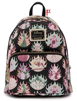 Loungefly Disney Villains Character Portrait Pastel Flames Mini Backpack
