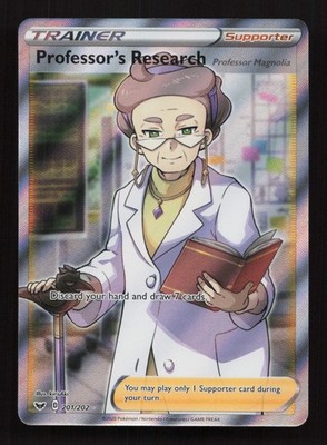 Professor's Research (Full Art) 201/202 Sword & Shield Base Set NM 2020