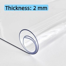 Image of Clear Table Protector for Dining Room Tables 2mm Wipe Clean PVC Table Cover
