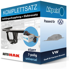 Für VW Golf III Variant 93- AUTO HAK Anhängerkupplung starr + 7polig E-Satz FP