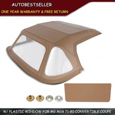 Saddle Convertible Soft Top W Plastic Window For Mg Mgb 71-80 Convertible Coupe