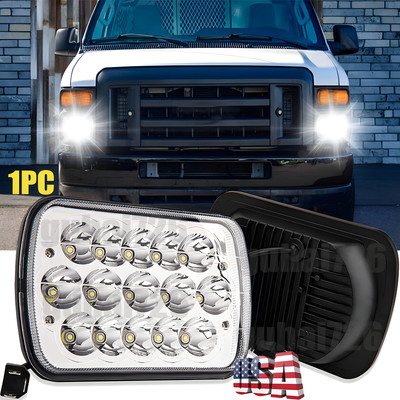 For Ford  E-100 E-150 E-250 E-350 Econoline 5x7'' inch LED Headlight Hi/Lo DRL H4