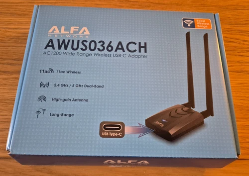 Alfa AWUS036ACH Dual Band USB Adaptor AC1200! Opened / Never Used