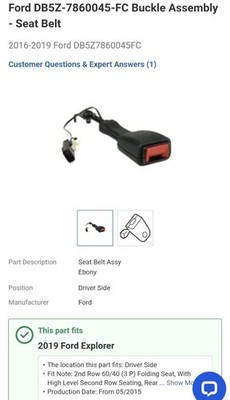 DB5Z-7860045-FC BUCKLE SAFETY SEAT BELT