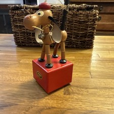 Vintage Wakouwa Collapsible Dog Wood Push Button Toy Yancha Pet