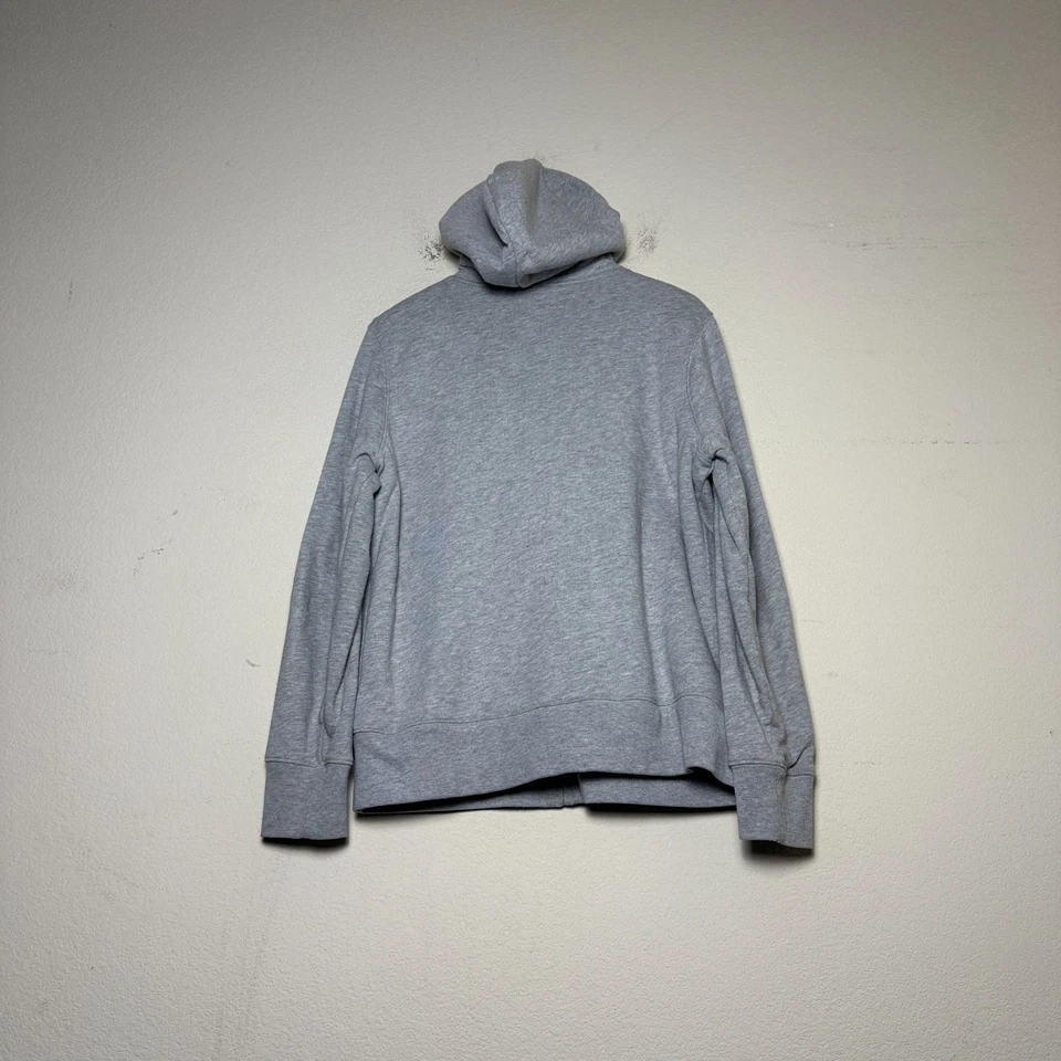 Женская толстовка с капюшоном на молнии Gap Sherpa с подкладкой белая серая L зимняя минимальная вышивка - Изображение 4 из 4