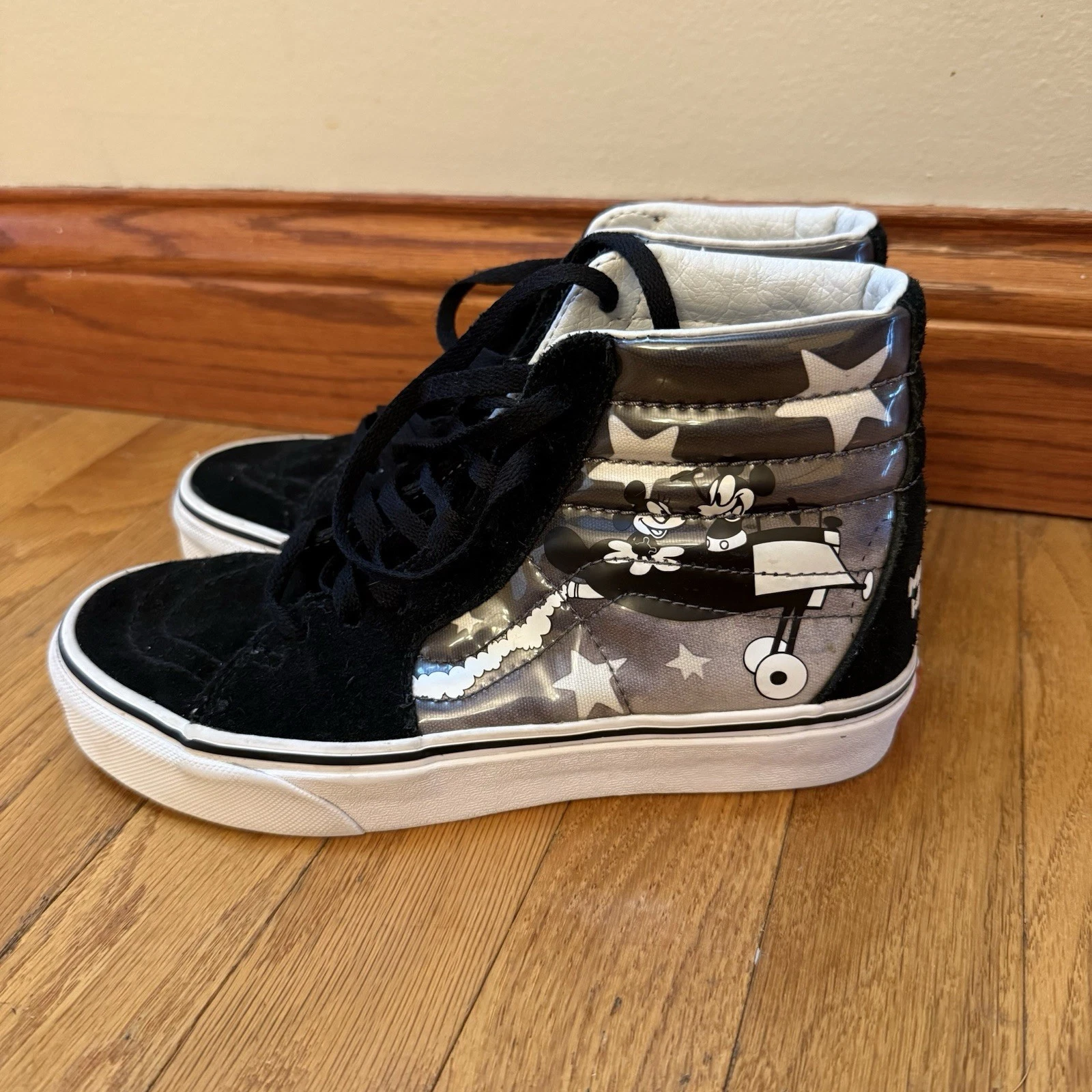 Raro Topolino High Top Vans Uomo Taglia 5 Donna 6 5 Ottime Condizioni Nero Bianco