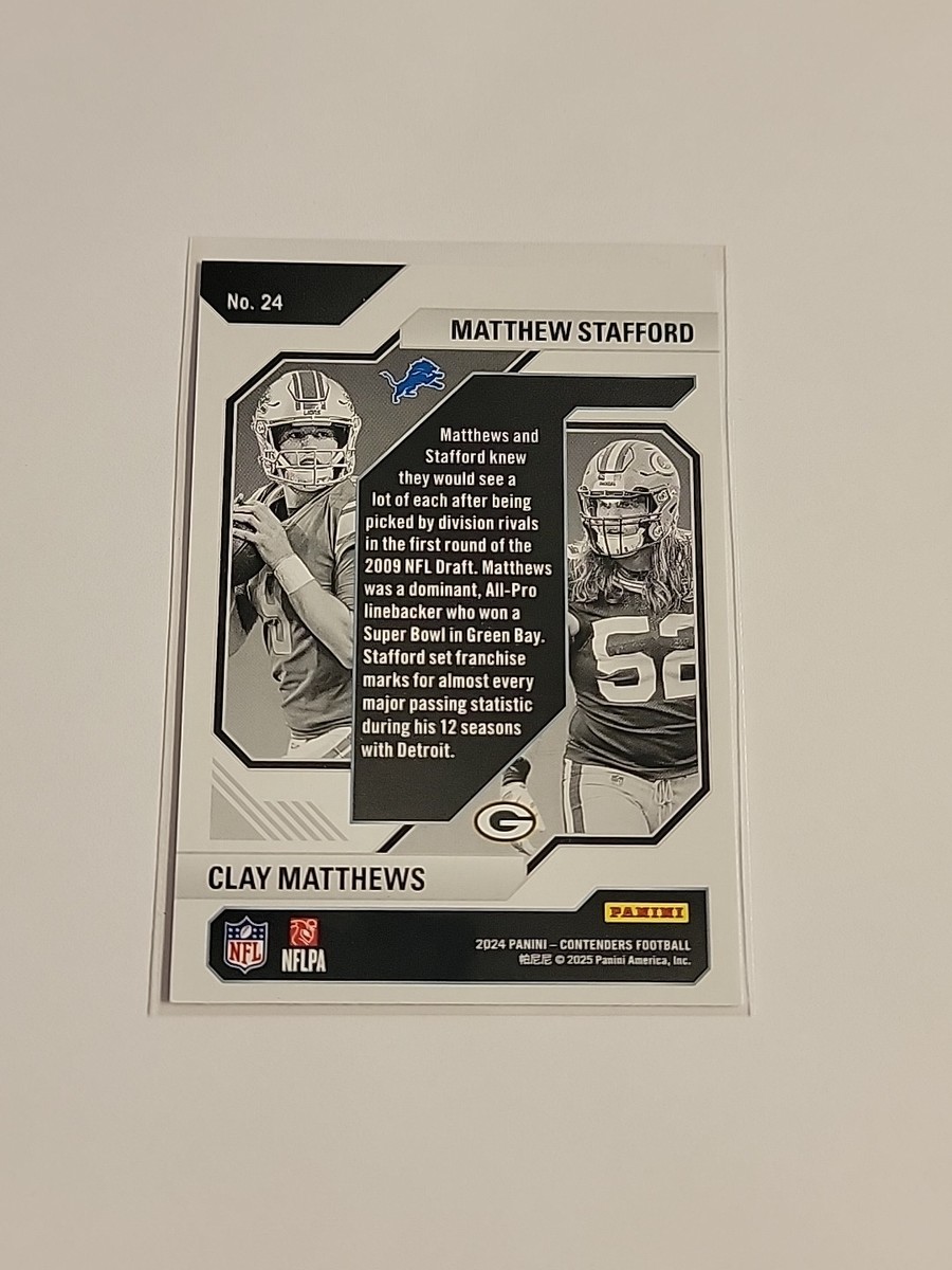 2024 Panini Contenders - Matthew Stafford/Clay Matthews