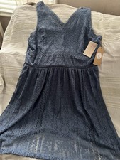 Beautiful Soul Lace Maxi Dress Womens Blue Sleeveless Boho Cottagecore Lined NWT