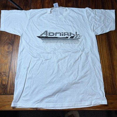 The Admiral 1990 CAPTAIN RECORDS T-Shirt Sz L Jerzees A3196
