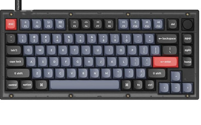 Keychron V1 Wired Custom Mechanical Keyboard Knob Version, 75% Layout