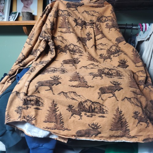 Vintage Woolrich Elk And Mountain Range AOP Print Button Up Long Sleeve 2XL - Picture 5 of 6