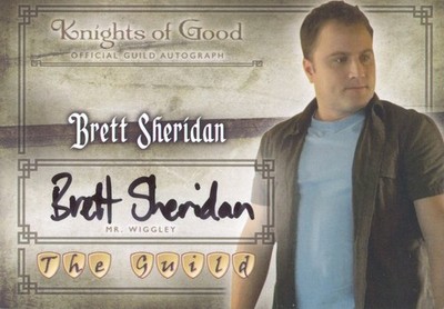 CRYPTOZOIC 2012 THE GUILD SEASON 1-3 BRETT SHERIDAN #A20 AUTOGRAMMKARTE