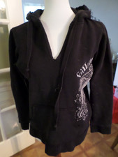 Ladies XL Vintage Billabong Embroidered Black Hoodie Sweatshirt Fits like Large