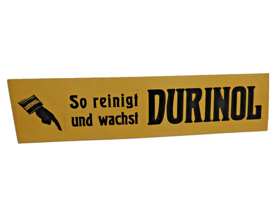 +ANTIQUE+ Cardboard / Cardboard Sign / Durinol Düsseldorf with Index Finger / Advertising c1920