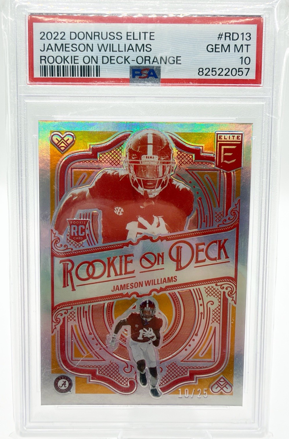 2022 Panini Donruss Elite - Jameson Williams Orange /25 PSA 10 #RD-13 (RC)