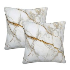White Gold Marble Throw Pillow Covers Set of 2 18" x 18" Pack of 2 Marble 9