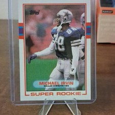 Topps 1989 Super Rookie Michael Irvin #383 Dallas Cowboys NFL Football Card. rookie card picture