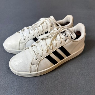 Adidas Cloudfoam Advantage size 9 Mens Sneakers White Black LowTop Shoes AW4294