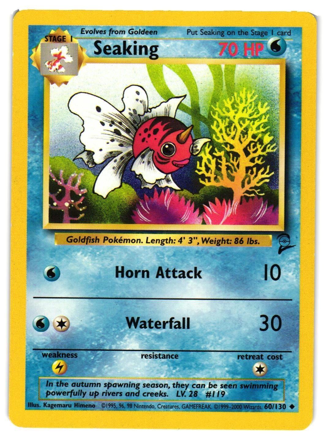Pokemon TCG Seaking 60/130 Base Set 2 Regular LP/MP